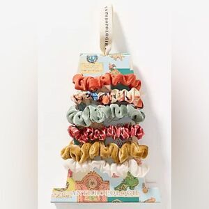 NWT Anthropologie Set of 6 Multicolored Velvet Scrunchie Hair Ties